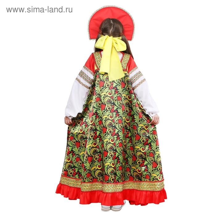 Русский народный костюм &laquo;Рябинушка&raquo;, платье длинное, кокошник, бомбоны на шнурке, р. 30, рост 110-116 см