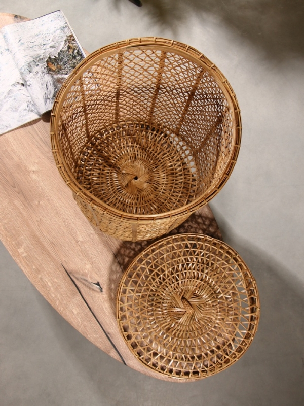 Корзина плетёная "Баскет" бамбук 40х40х60 см, светлая