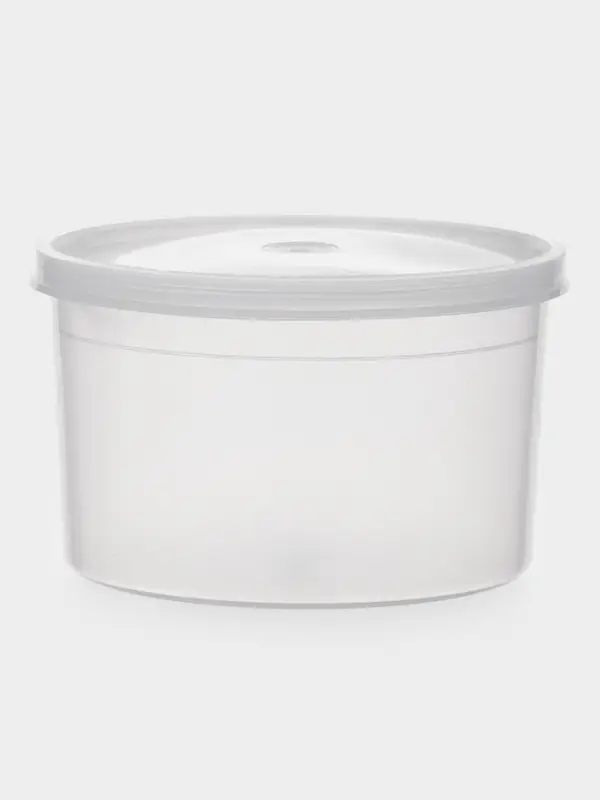 Контейнер пищевой ПластоС, 600 мл, с герметичной крышкой, d=13 см, h=8 см, пластик, прозрачный