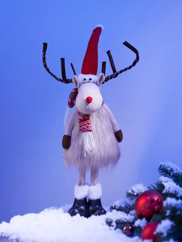 Фигура текстиль &laquo;Новогодний лосик&raquo; 58 см, 10 LED, от батареек CR2032&times;1, свечение тёплое белое