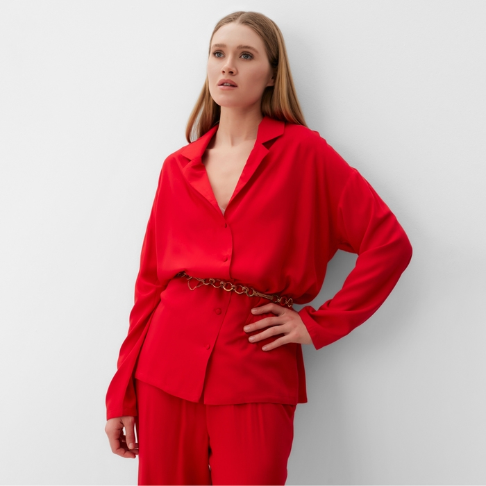 Костюм женский (рубашка , брюки) MINAKU:Casual Collection цвет красный, р-р 46