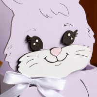 Кашпо "Зайка с бантом", 13,5х7х19,5 см, дуб, сиреневый Кашпо "Зайка с бантом", 13,5х7х19,5 см, дуб, сиреневый