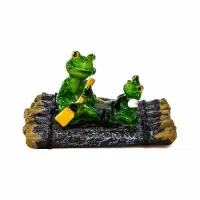 Садовая фигура 17 х 11 х 9,5 см "Лягушки на плоту" Водоплавающая