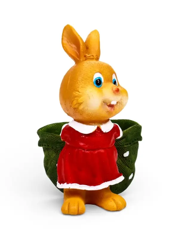 Фигурное кашпо 13 х 10 х 15см  "Зайка с мешком"