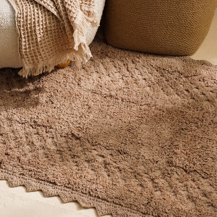 Коврики для ванной SL Home, 2 шт: 50&times;70 см, 60&times;100 см, цвет кремовый