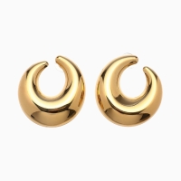 Серьги металл &laquo;Кольца&raquo; полумесяц, цвет золото