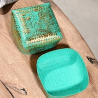 Корзинка плетеная "Голден мини" 19х19х14 см, голубой