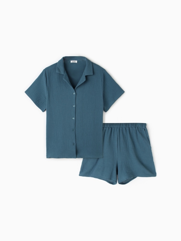Комплект женский (рубашка, шорты) KAFTAN Basic р. 48-50 синий