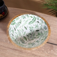 Салатник &laquo;Оливковая ветвь&raquo;, 25&times;25&times;10 см, дерево манго