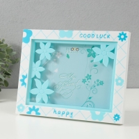 Фоторамка пластик 13х18 см "Цветочная" голубая 23х2х18 см