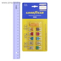 Флажковые предохранители Goodyear &laquo;мини&raquo; 10 шт + экстрактор, 5 А - 30 А