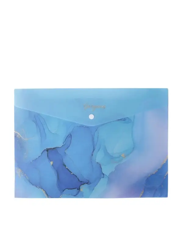 Папка-конверт на кнопке формат А4 180мкр блестящая МИКС Мрамор  (штрихкод на штуке)