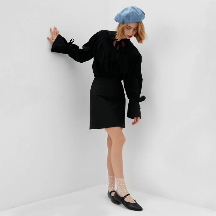 Блузка женская MINAKU: Enjoy цвет черный, р-р 42