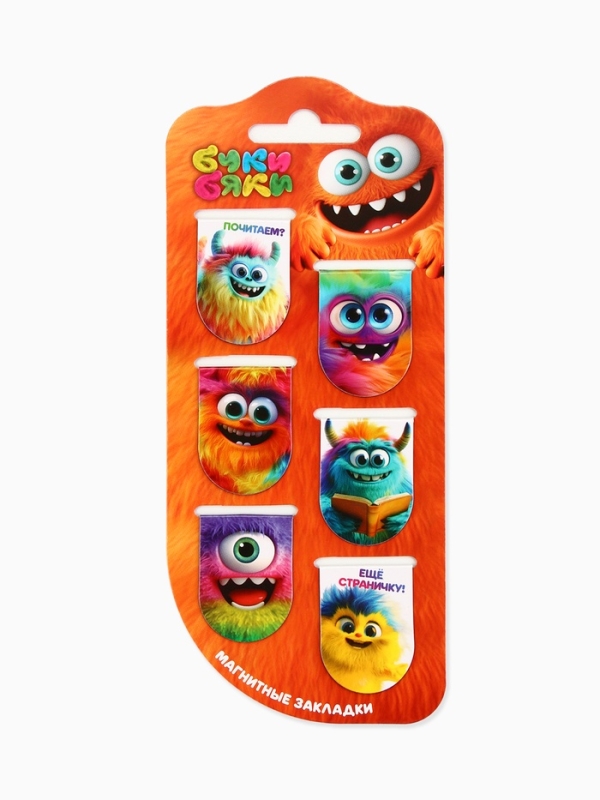 Закладки для книг, магнитные, 6 шт Буки Бяки