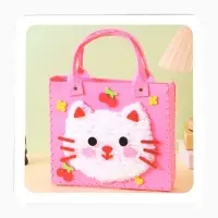 Набор для создания сумки из фетра "Кошечка", цвет розовый