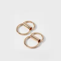 Полукольцо для сумок двойное, d=15 мм, толщина - 1 мм, 2 шт., цвет золотой