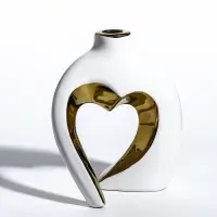 Ваза керамика настольная "Лари" (набор 2 шт) h=26х23, d=4 см, белый