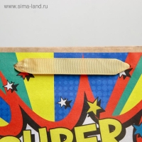 Пакет подарочный крафтовый горизонтальный, упаковка, Super birthday, ML 27 х 23 х 11.5 см Пакет подарочный крафтовый горизонтальный, упаковка, Super birthday, ML 27 х 23 х 11.5 см