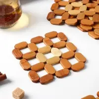 Подставка под горячее Доляна &laquo;Бамбук&raquo;, под кружку, бамбук, 12&times;12 см