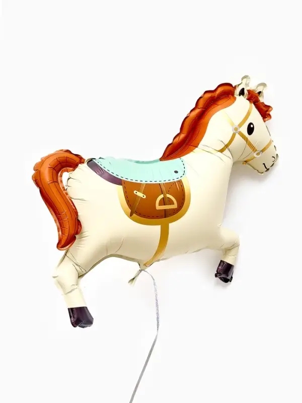 Воздушный шар фольгированный 28" "Лошадка", цвет белый