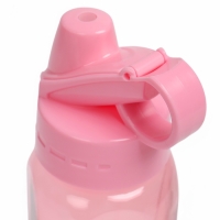 Бутылка для воды спортивная прозрачная, 450 мл, 20 х 8 см, розовая