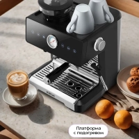 Кофейная станция кофеварка рожковая и кофемолка КТ-7577 Кофейная станция кофеварка рожковая и кофемолка КТ-7577