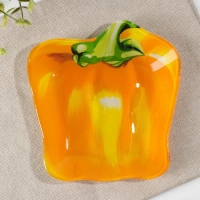 Блюдо стеклянное сервировочное Доляна &laquo;Перчик&raquo;, 16&times;15 см, цвет жёлтый