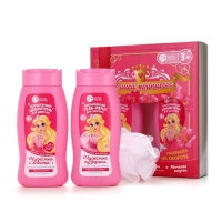 Набор детский "Нашей принцессе", гель-пена 250 мл, шампунь 250 мл, мочалка 25 гр