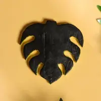 Панно "Лист" дерево 12х13х1 см, цв. зелёный