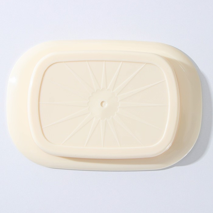 Маслёнка, пластиковая, 18&times;12&times;7 см, цвет слоновая кость