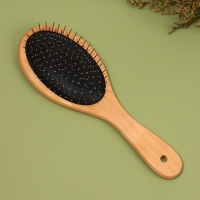 Расчёска массажная «Натурель», 8,2 × 23,3 см, цвет «светлое дерево»/чёрный Расчёска массажная «Натурель», 8,2 × 23,3 см, цвет «светлое дерево»/чёрный