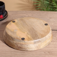 Блюдо "Черепаха и цветы" дерево манго 25,5х25,5х6 см