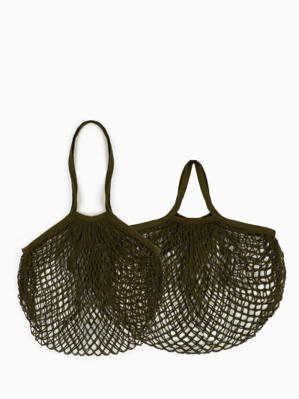 Набор авосек: 41 х 27 см и 37 х 20 см, клетка 1.5 см, зелёные