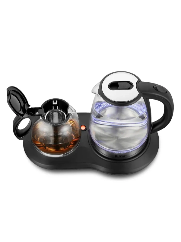 Чайный набор стеклянный чайник, заварник КТ-6733 2 л+1,2 л