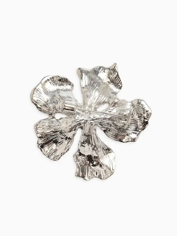 Брошь "Цветок лилии", цвет серебро
