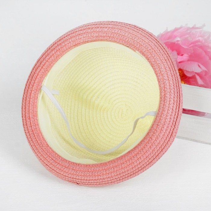 Панама детская соломенная для девочки &laquo;Кисуля&raquo;, р-р 54, 2-5 лет