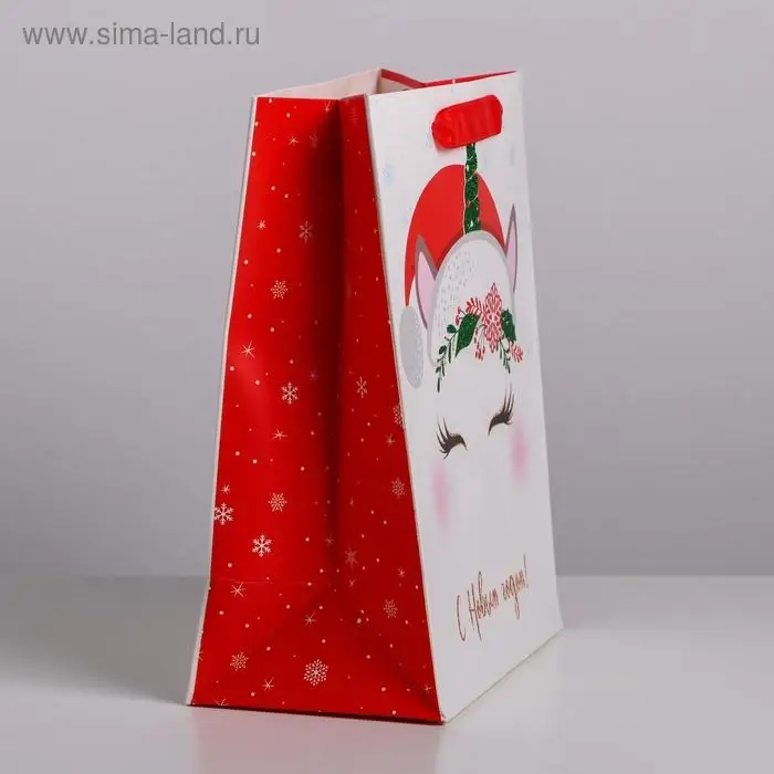 Пакет подарочный новогодний ламинированный &laquo;Новогодний единорожка&raquo;, MS 18 х 23 х 10 см
