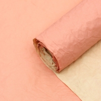 Бумага для упаковок, жатая, эколюкс, двусторонняя, двухцветная, коралловый, желтый, красный, рулон 1 шт., 0,7 х 5 м