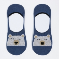 Носки-подследники детские &laquo;Мишка&raquo;, цвет джинс, размер 18-20