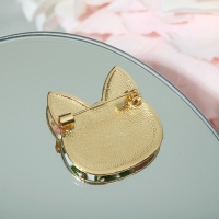 Брошь &laquo;Кошечка&raquo; цветочный узор, цветная в золоте