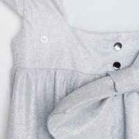 Платье нарядное детское KAFTAN, р. 34 (122-128 см), серебристый Платье нарядное детское KAFTAN, р. 34 (122-128 см), серебристый