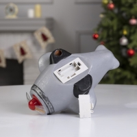 Светодиодная фигура &laquo;Дед Мороз в самолёте&raquo; 17 &times; 17 &times; 22 см, полистоун, батарейки АААх2 (не в комплекте), свечение красное