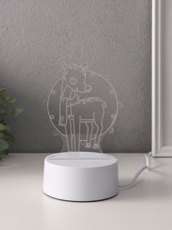 Светильник "Олень в гирлянде" LED RGB от сети RISALUX 9,5х10,4х16 см