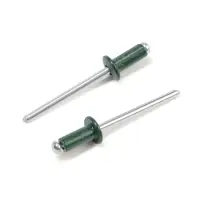 Заклёпки ТУНДРА krep, вытяжные, алюминий-сталь, 4&times;10 мм, темно-зеленые, 50 шт.