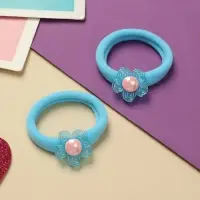 Резинка для волос "Фея" (набор 2 шт) цветочек, 4 см, голубой