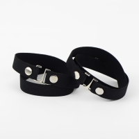 Ремешок для обуви, текстильный, 43 &plusmn; 0,5 см, 15 мм, 2 шт, цвет чёрный