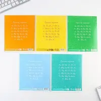 Тетрадь в косую линейку 12 листов, А5, на скрепке, 5 видов, белизна 96%, МИКС