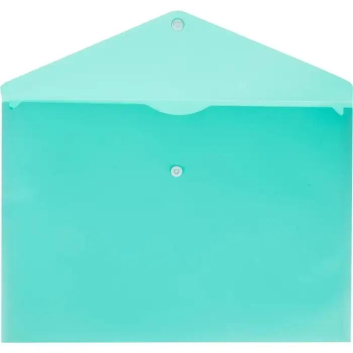 Папка-конверт на кнопке А4, 180 мкм, Calligrata Pastel, полупрозрачная, светло-мятный