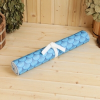 Лежак для бани с принтом "Водяной дракон" в чехле, 50х150см, голубой Лежак для бани с принтом "Водяной дракон" в чехле, 50х150см, голубой