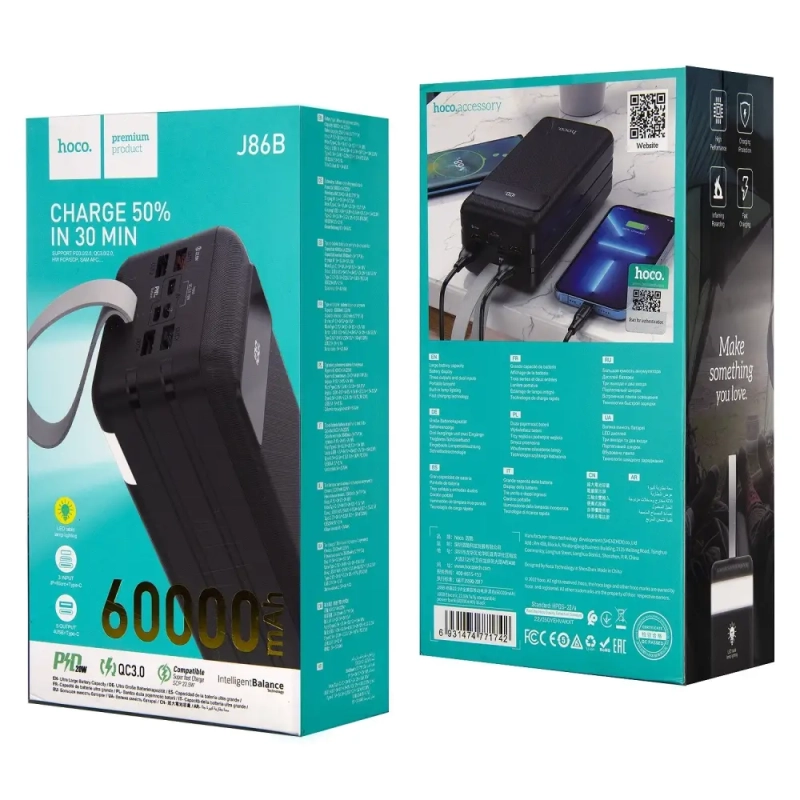 Внешний аккумулятор J86B 60000 mah HOCO черный